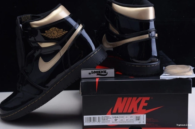 HYPE JORDAN GOLD 1 METALLIC 555088-032 RETRO AIR (2020) BLACK HIGH 0818